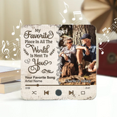 "Favorite Place In The World" Custom Couple Photo Music Fridge Magnet