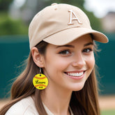 Personalized Wooden Baseball Earrings Custom Name Sports Jewelry