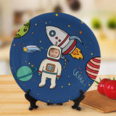 Personalized Astronaut Planet Plate with Custom Kid's Face Photo