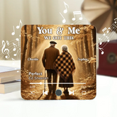 Old Couple Walking In The Yellow Autumn Forest Custom Music Fridge Magnet