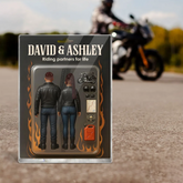 3D Effect Custom Biker Couple Figurine Toy Box Acrylic Block