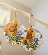 Golden Hour Petals Resin Earrings