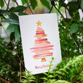 Watercolor Christmas Tree Greeting Card – Elegant Minimalist Holiday Design