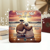 "I Want To Grow Old With You" Old Couple At Sunset Beach Custom Music Fridge Magnet