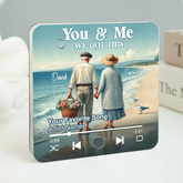 Old Couple Walking On Beach Favorite Song Custom Music Fridge Magnet