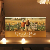 Old Couple Growing Old Together Custom Acrylic Block LED Night Light