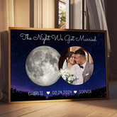 The Beginning Of Our Forever Custom Couple Photo Moon Phases Canvas/Framed Poster/Poster