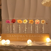 Grandma‘s Garden Birth Month Flowers Custom Acrylic Block LED Night Light