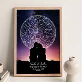The Night We Met Custom Star Map Couple Sitting Under the Sky Canvas/Framed Poster/Poster