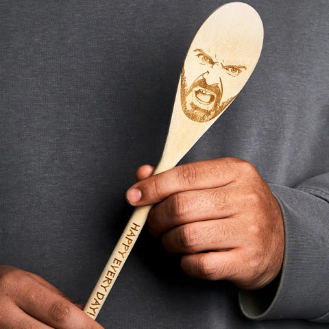 Wooden Spoon with a Personalized Face Photo