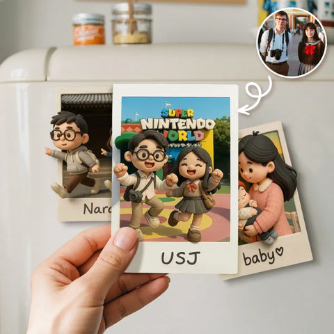 Custom 3D Travel Photo Acrylic Fridge Magnet with Text