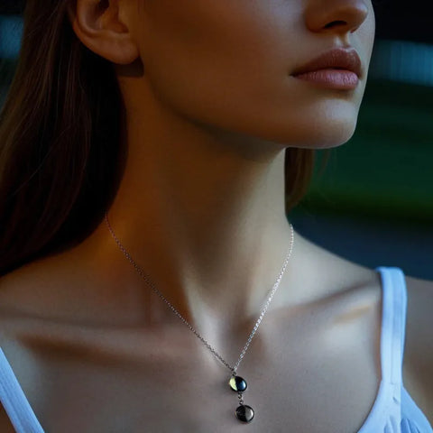Elegant Custom Double Moon Phase Necklace