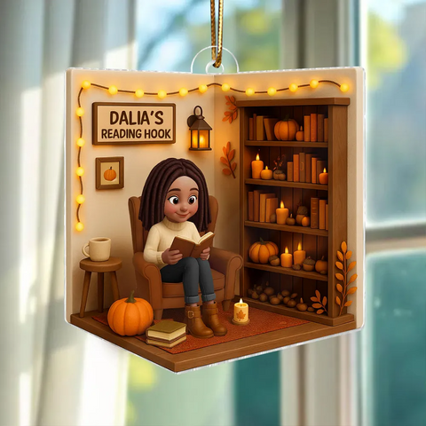 3D Effect Custom Reading Girl Acrylic Ornament