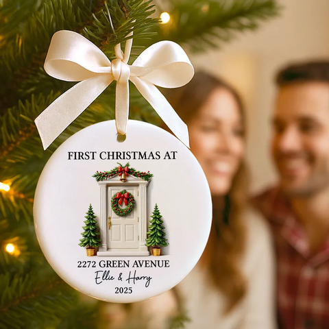 First Christmas New Home 3D Effect - Custom Ceramic Ornament