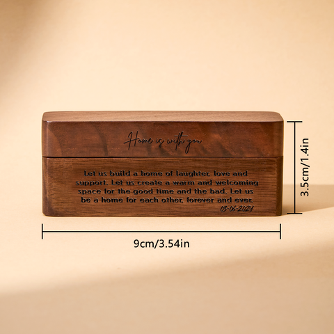 Custom Wood Ring Box with Engraved Vows Perfect Wedding Proposal Gift