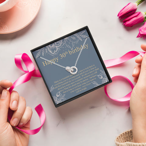 Double Ring Necklace with Personalized Message Card