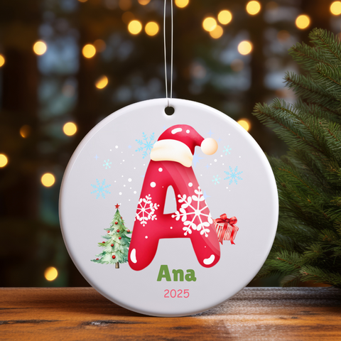 Santa’s Letter to You Custom Name & Initial Christmas Ornament 2025