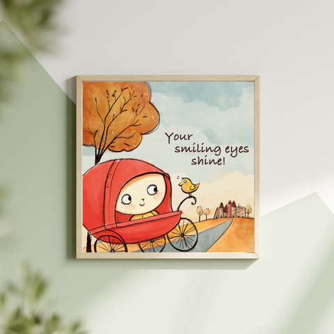 "Your Smiling Eyes Shine" Adorable Framed Print