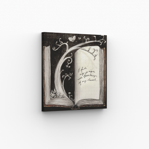 Fill My Pages with My Heart Inspirational Book Art Square Poster with Frame