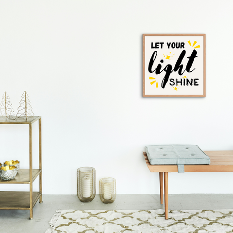 Let Your Light Shine Inspirational Framed Print Canvas Wall Art