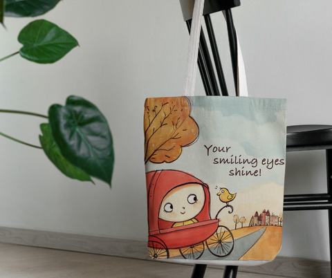 Your Smiling Eyes Shine Canvas Tote Bag
