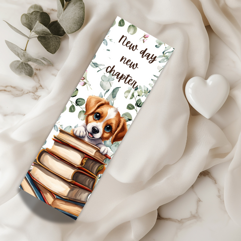 New Day, New Chapter Cute Dog Inspirational Bookmark Set
