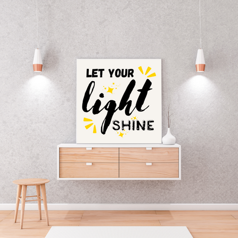 Let Your Light Shine Inspirational Framed Print Canvas Wall Art