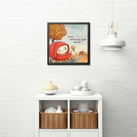 "Your Smiling Eyes Shine" Adorable Framed Print
