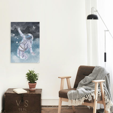 Fly to Space Astronaut Wall Art Poster for Space Lovers