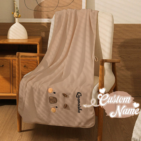 Personalized Bath Wrap for Her Cute Soft Towel with Name Embroidery