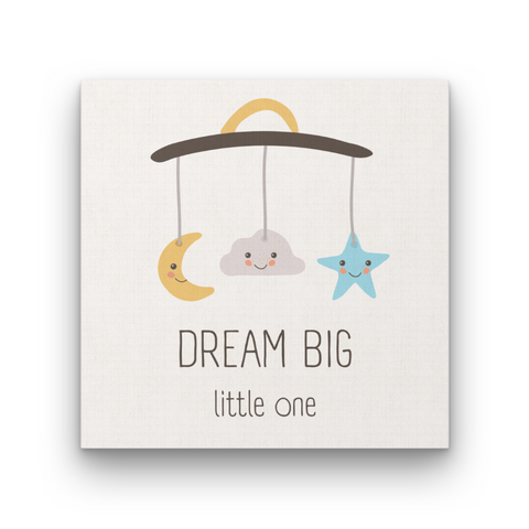 Dream Big Little One Framed Print Canvas Wall Art for Kids' Room