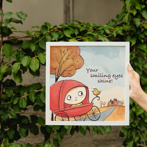 "Your Smiling Eyes Shine" Adorable Framed Print