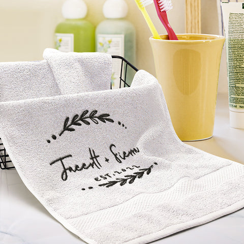 Personalized Couple’s Anniversary Towel with Custom Embroidered Name & Date