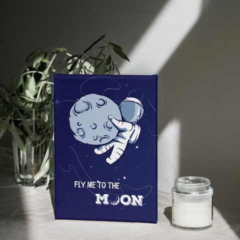 Fly Me to the Moon Astronaut Framed Print for Kids’ Room