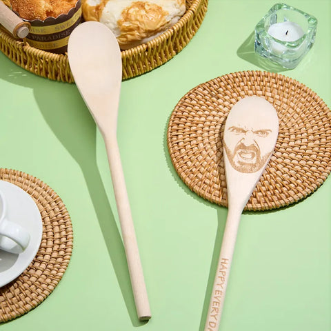 Wooden Spoon with a Personalized Face Photo