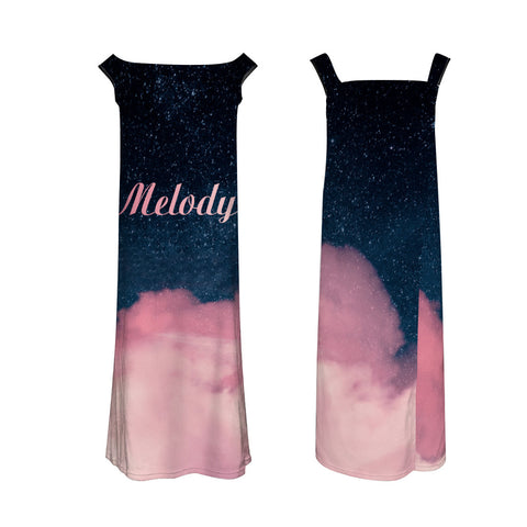 Custom Name Beach Towel Dress Pink Clouds Large Bath Towel