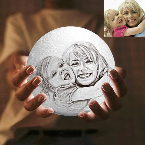 Personalized Magic 3D Moon Lamp with Family Photo