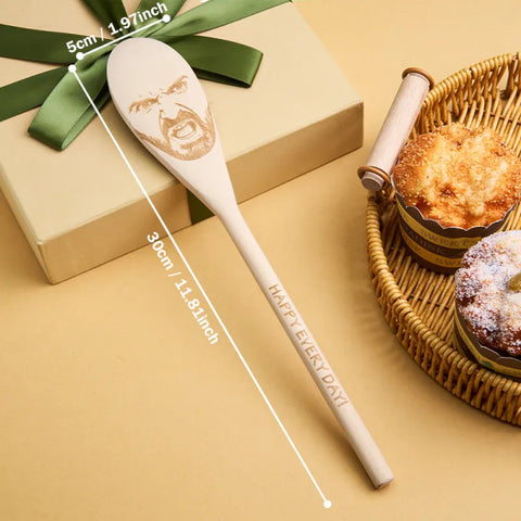 Wooden Spoon with a Personalized Face Photo