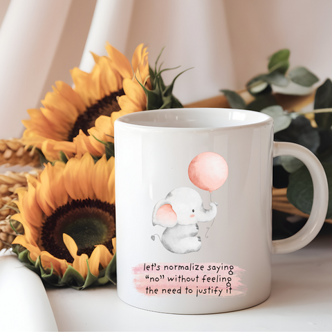 Normalize Saying No Cute Elephant Coffee Mug
