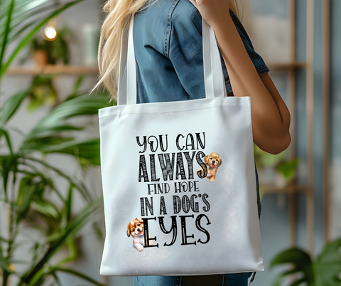 Find Hope in Dog Eyes Canvas Tote Bag