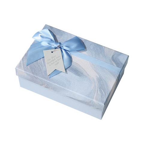 Watercolor Blue Bow Gift Box