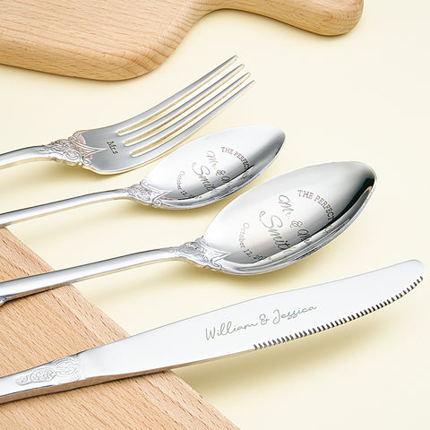 Personalized Wedding Forks Custom Engraved Tableware Gift Set