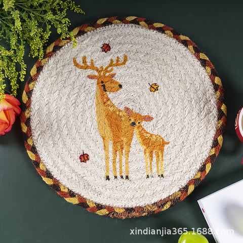 Handwoven Round Jute Placemats Minimalist Natural Dining Table Decor