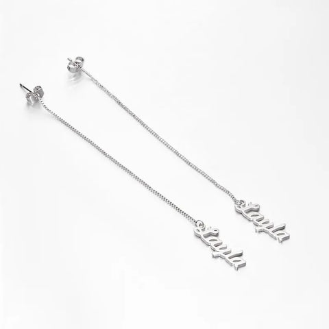 Your Name in Shine Delicate Custom Name Dangle Earrings