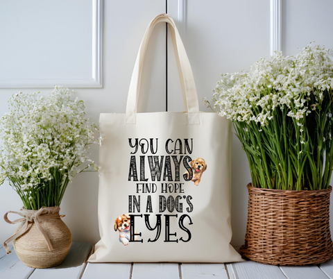 Find Hope in Dog Eyes Canvas Tote Bag