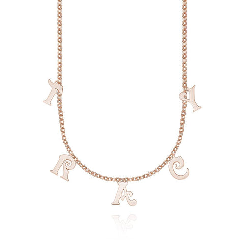Personalized Letter Initials Silver Necklace