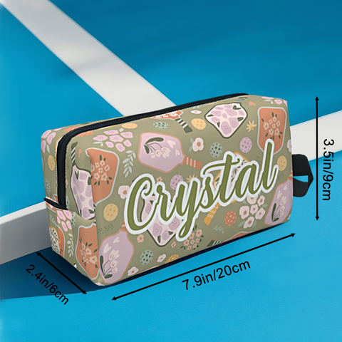 Custom Name Pickleball Bag with Retro Floral Design