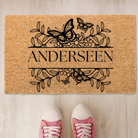 Custom Family Tree Welcome Doormat with Personalized Name