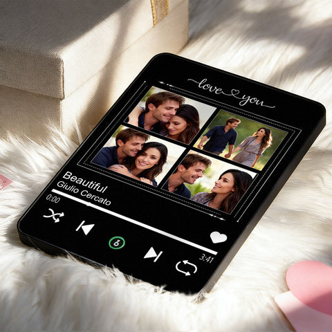 Custom 4-Photo Acrylic Plaque That Plays Your Most Special Song