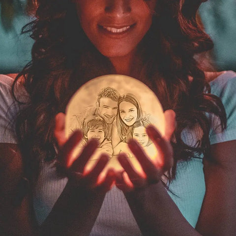Personalized Magic 3D Moon Lamp with Family Photo